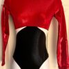 GK LgS RED BLACK SHIMMER ADULT SMALL GYMNASTICS DANCE CHEER LEOTARD Sz AS NWT!