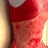 GK ICE FIGURE SKATE ADULT X-SMALL CORAL VELVET TIE-DYE KEYHOLE HALTER DRESS XS - Image 3
