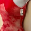 GK ICE FIGURE SKATE ADULT X-SMALL CORAL VELVET TIE-DYE KEYHOLE HALTER DRESS XS - Image 5