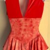 GK ICE FIGURE SKATE ADULT X-SMALL CORAL VELVET TIE-DYE KEYHOLE HALTER DRESS XS - Image 6