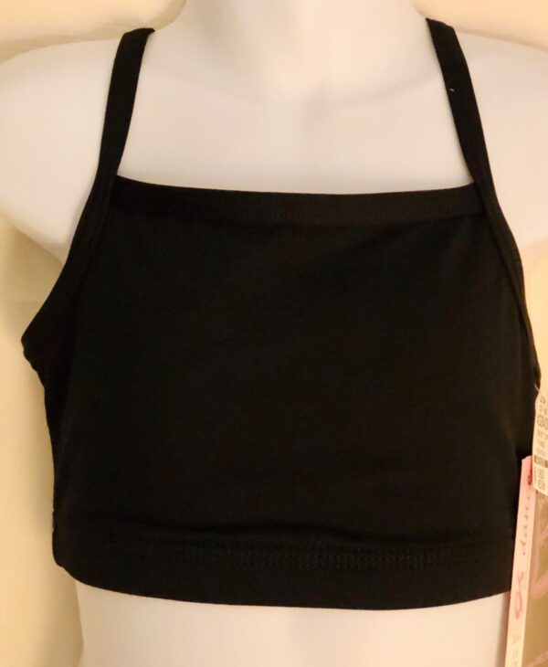 GK DANCE BASICS SPORT TOP CHILD MEDIUM BLACK SYLKTECH V-BACK CAMISOLE CM NWT!