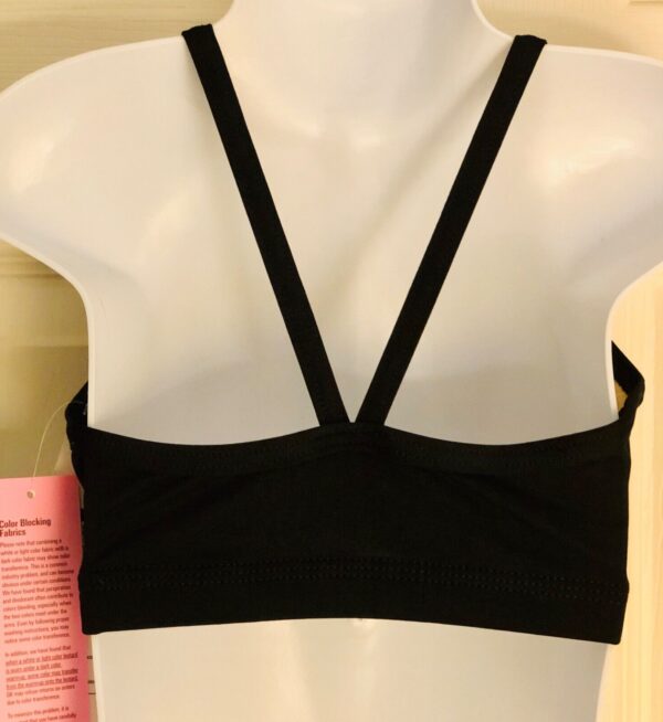 GK DANCE BASICS SPORT TOP CHILD MEDIUM BLACK SYLKTECH V-BACK CAMISOLE CM NWT! - Image 2