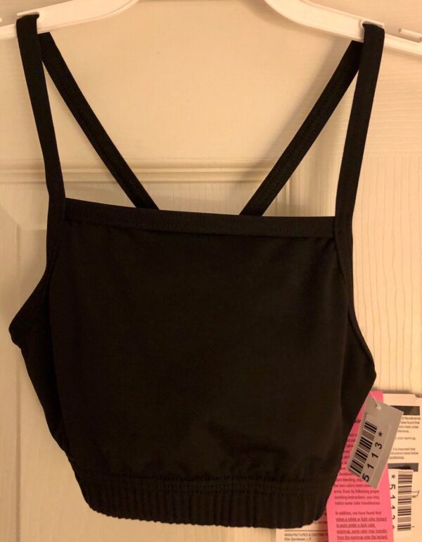 GK DANCE BASICS SPORT TOP CHILD MEDIUM BLACK SYLKTECH V-BACK CAMISOLE CM NWT! - Image 3