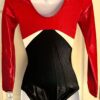GK LgS RED BLACK SHIMMER ADULT SMALL GYMNASTICS DANCE CHEER LEOTARD Sz AS NWT! - Image 5