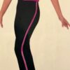 GK ICE SKATE GIRLS LARGE PINK CROP TOP NAVY NYLON FLARED PANT SET Sz CL NWT!