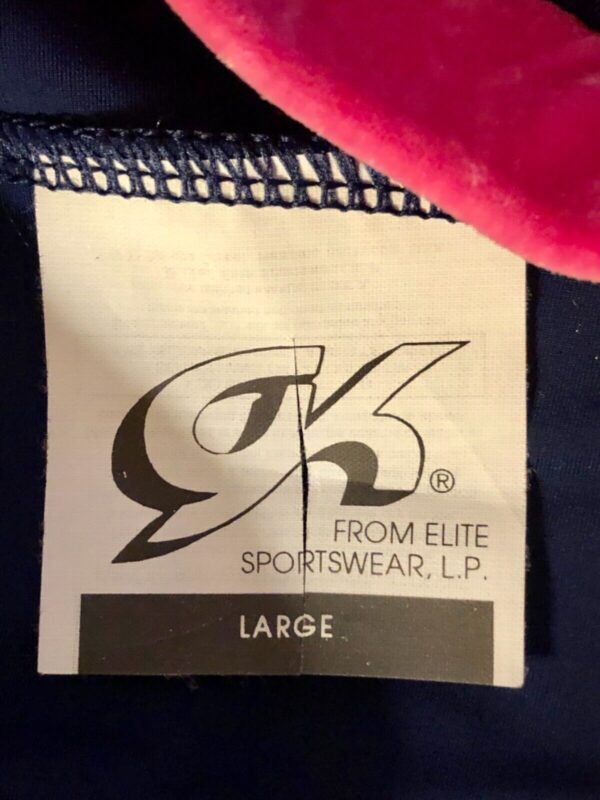 GK ICE SKATE GIRLS LARGE PINK CROP TOP NAVY NYLON FLARED PANT SET Sz CL NWT! - Image 10