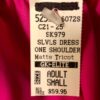 GK ONE SHOULDER ADULT SMALL SLVLS PINK MATTE TRICOT FIGURE SKATE DRESS AS NWT! - Image 6