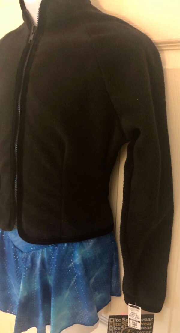 GK FITTED ICE SKATE JACKET CHILD LARGE BLACK FLEECE VELVET TRIM ZIP  Sz CL NWT! - Image 3