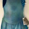 GK ICE FIGURE SKATE BLUE CROCODILE CHILD LARGE HALTER OCEAN VELVET DRESS AS NWT!
