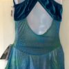 GK ICE FIGURE SKATE BLUE CROCODILE CHILD LARGE HALTER OCEAN VELVET DRESS AS NWT! - Image 2