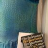 GK ICE FIGURE SKATE BLUE CROCODILE CHILD LARGE HALTER OCEAN VELVET DRESS AS NWT! - Image 5