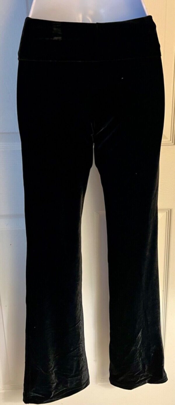 GK DANCE JAZZ ADULT X-SMALL BLACK SMOOTH VELVET FOLD-OVER JEWELED WB PANTS SZ XS - Image 4