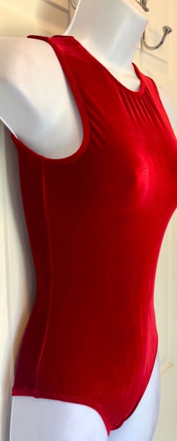 GK RED VELVET LADIES SMALL CLASSIC GYMNASTICS DANCE TANK LEOTARD Sz AS NWT! - Image 2