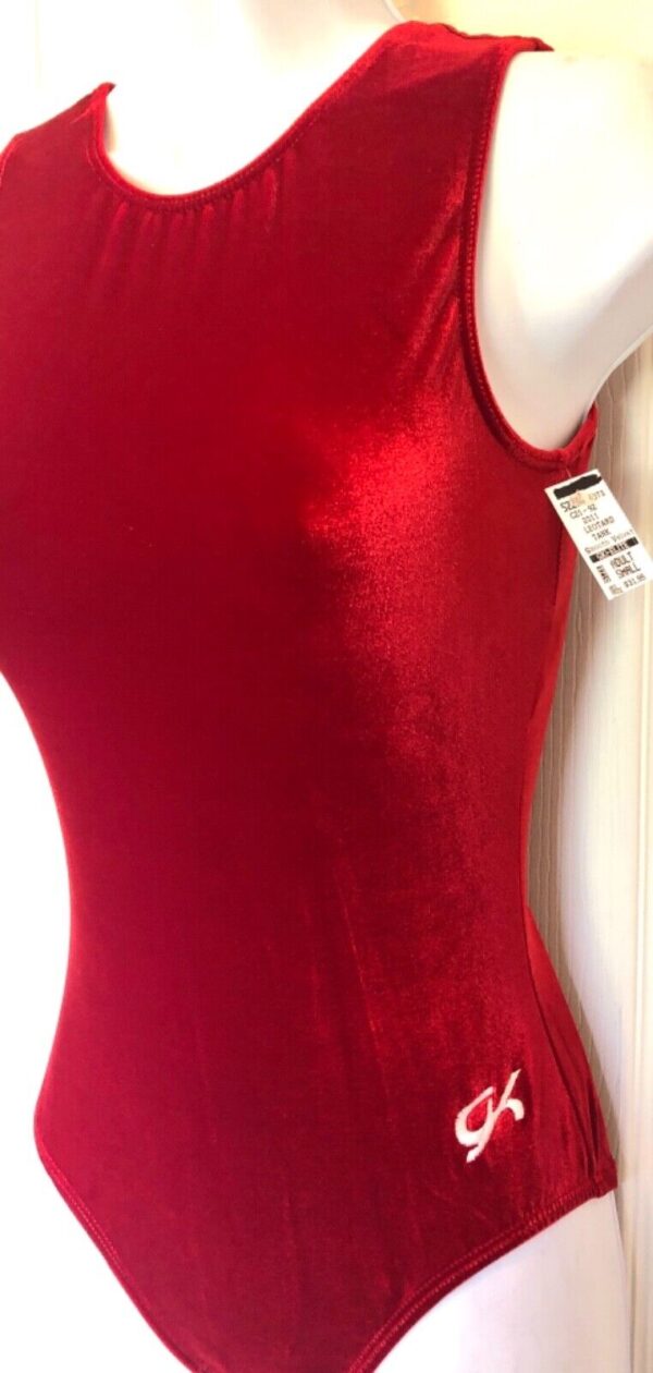 GK RED VELVET LADIES SMALL CLASSIC GYMNASTICS DANCE TANK LEOTARD Sz AS NWT! - Image 3