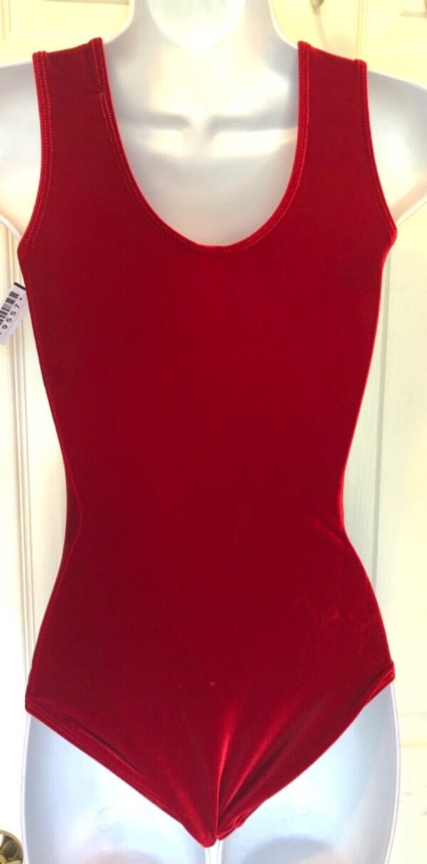 GK RED VELVET LADIES SMALL CLASSIC GYMNASTICS DANCE TANK LEOTARD Sz AS NWT! - Image 6