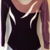 GK LgS ADULT SMALL EGGPLANT VELVET SILVER FOIL MESH GYMNASTIC DANCE LEOTARD AS - Image 2