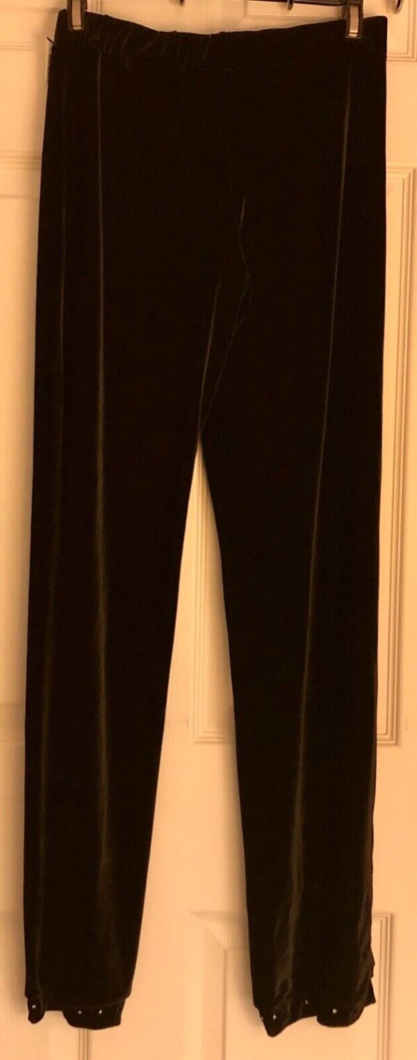 GK ELITE DANCE JAZZ LADIES LARGE BLACK VELVET JEWELED CUFFED JAZZ PANTS Sz AL - Image 4