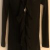 LAURA ASHLEY LONG BLACK CARDIGAN LADIES SMALL (6) RUFFLED ACRYLIC/WOOL Sz 6 EUC!