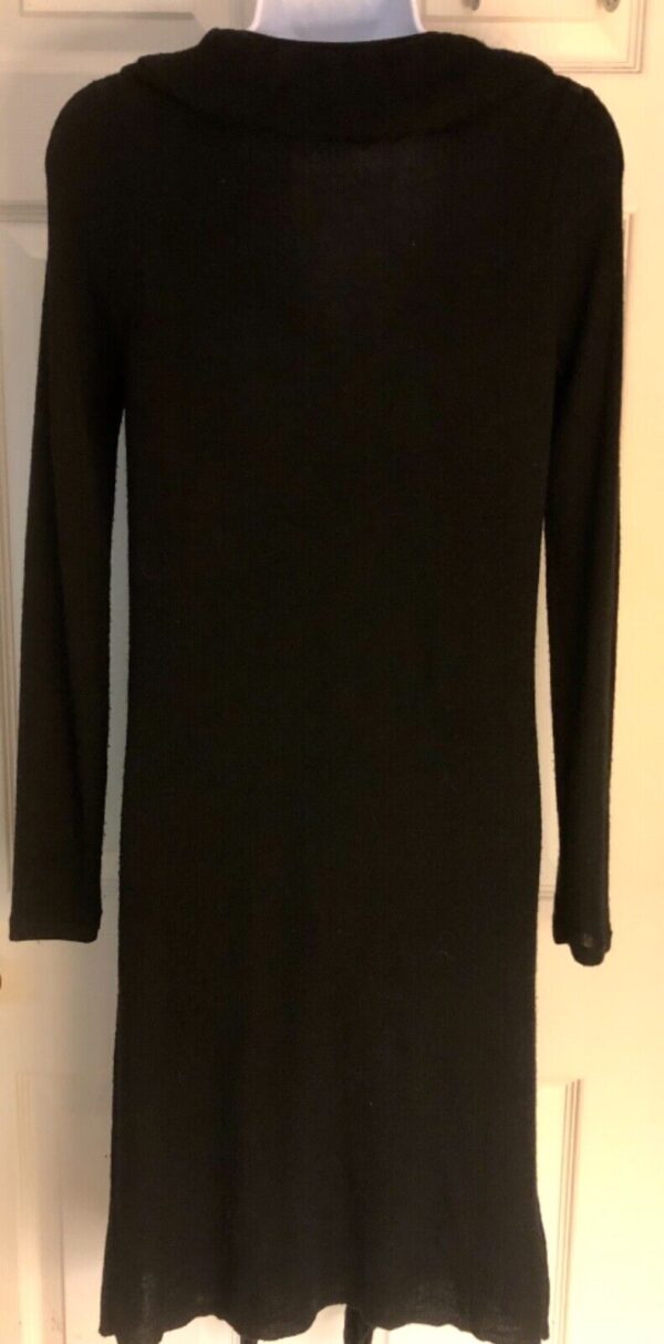 LAURA ASHLEY LONG BLACK CARDIGAN LADIES SMALL (6) RUFFLED ACRYLIC/WOOL Sz 6 EUC! - Image 2