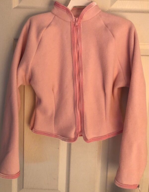 GK FITTED ICE SKATE JACKET CHILD LARGE PINK FLEECE VELVET TRIM ZIP  Sz CL NWT! - Image 9