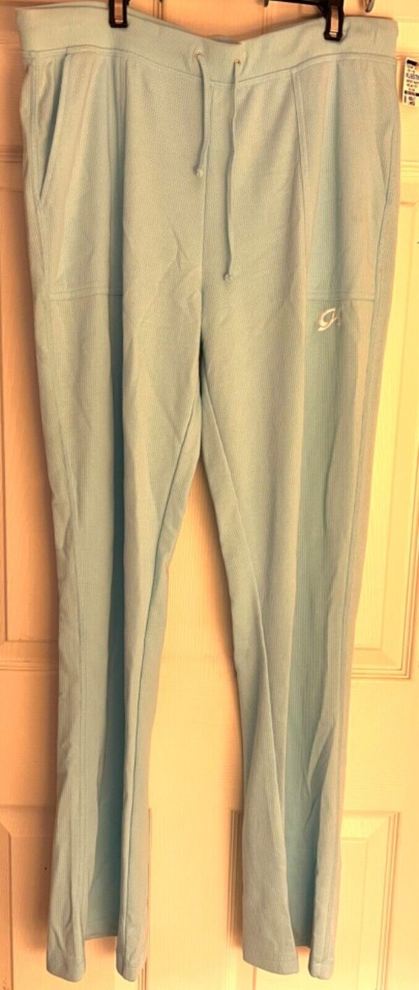 GK WARM UP SPORTS PANTS ADULT LARGE RELAXED FIT LIGHT BLUE COTTON/POLY 60/40 AL - Image 2