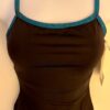 GK DANCE JAZZ ADULT MEDIUM BLACK MICROFIBER BLUE FOIL STRAPPY BACK CAMI TOP AM