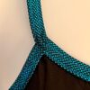 GK DANCE JAZZ ADULT MEDIUM BLACK MICROFIBER BLUE FOIL STRAPPY BACK CAMI TOP AM - Image 2