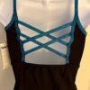 GK DANCE JAZZ ADULT MEDIUM BLACK MICROFIBER BLUE FOIL STRAPPY BACK CAMI TOP AM - Image 6