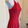 GK ELITE CORAL STRETCH MATTE TRICOT HALTER ICE SKATE DRESS Sz AS - Image 3