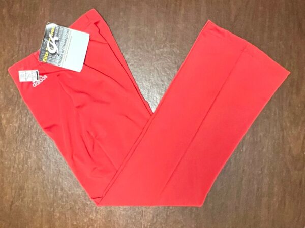 ADIDAS GK RED LADIES SMALL DRY TECH GYMNAST CHEER WARM UP SPORT PANTS Sz AS NWT!