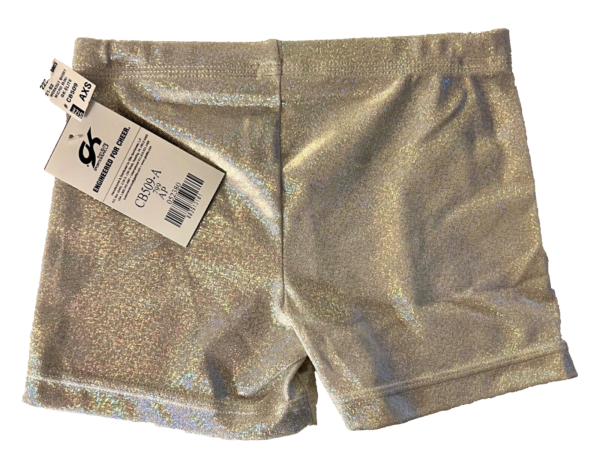 CHEER GK ADULT PETITE X-SMALL WHITE SPARKLE WORKOUT GYMNASTICS DANCE SHORTS PXS - Image 5