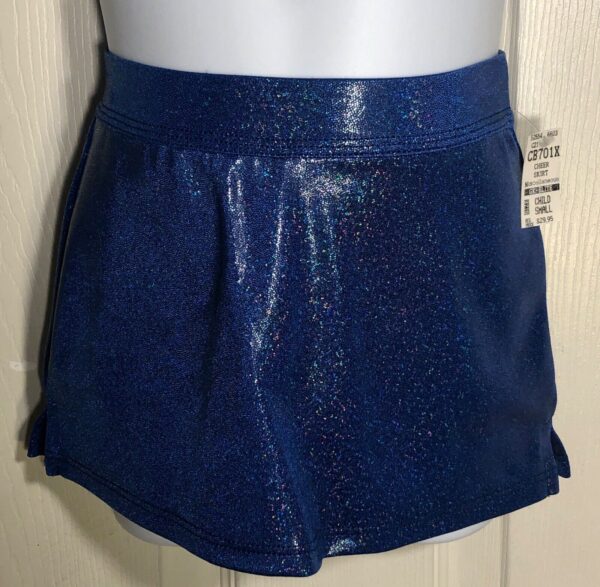 CHEER GK CHILD SMALL OCEAN SPARKLE HOLOGRAM CHEER SKIRT Sz CS NWT!