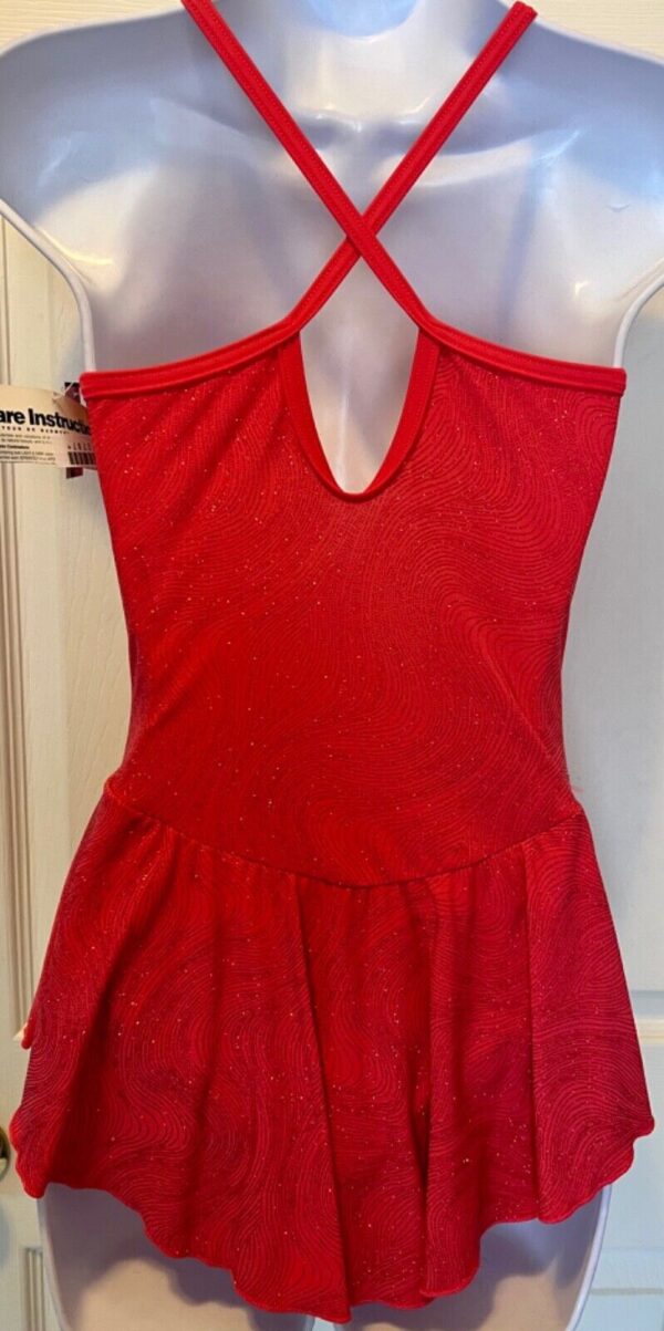 GK ELITE CORAL STRETCH MATTE TRICOT HALTER ICE SKATE DRESS Sz AS - Image 7