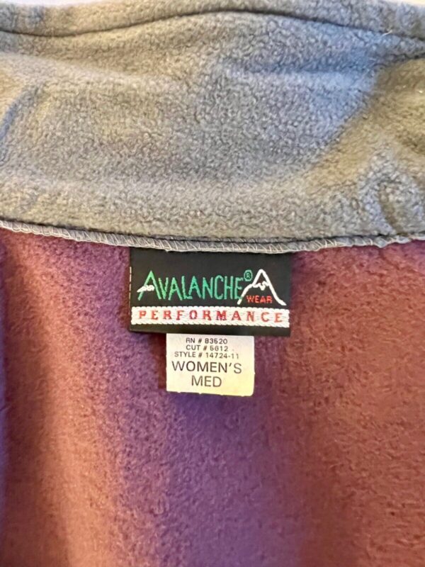 GK FLEECE VEST ADULT MEDIUM BY AVALANCHE PURPLE GRAY GYMNASTICS LOGO Sz AM - Image 8