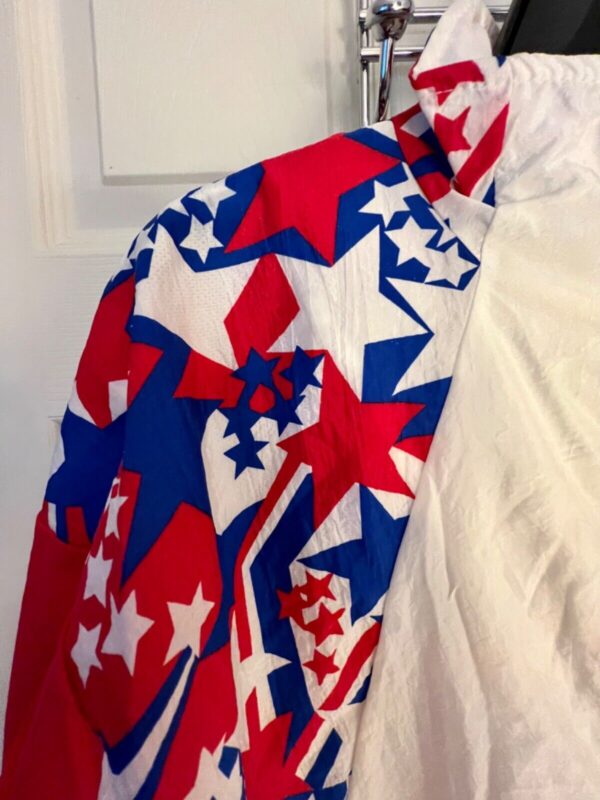 GK ADULT LARGE WARM UP JACKET PATRIOTIC STARS GYMNASTICS CHEER CRINKLE NYLON AL - Image 2