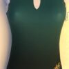 GABBY DOUGLAS GK ADULT SMALL WHITE FOIL GREEN N/S SLVLS GYMNASTS DANCE LEOTARD S