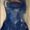 GK BLUE SKY TIE-DYE FOIL PRINT LADIES X-SMALL CAMI ICE FIGURE SKATE DRESS AXS