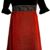 Brooke Lindsay Girl's Size 7 Black Velour Burgundy Sheer 3/4 Slv Maxi Dress SZ 7