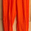 GK WARM UP ADULT LARGE ORANGE CRINKLE NYLON GYMNASTICS CHEER ATHLETIC PANTS Sz L