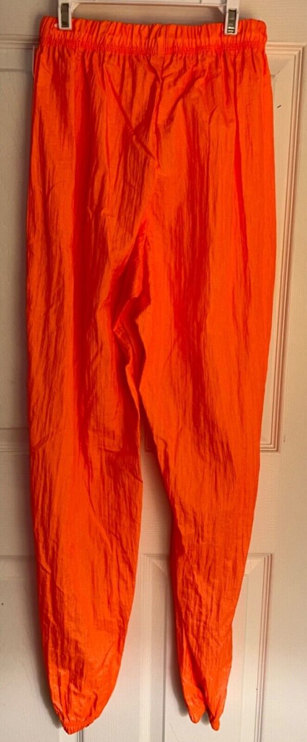 GK WARM UP ADULT LARGE ORANGE CRINKLE NYLON GYMNASTICS CHEER ATHLETIC PANTS Sz L - Image 4