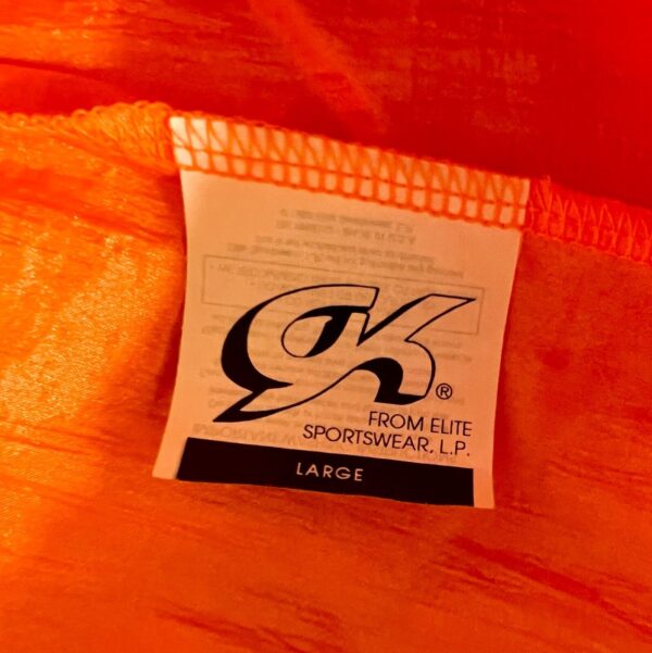 GK WARM UP ADULT LARGE ORANGE CRINKLE NYLON GYMNASTICS CHEER ATHLETIC PANTS Sz L - Image 5