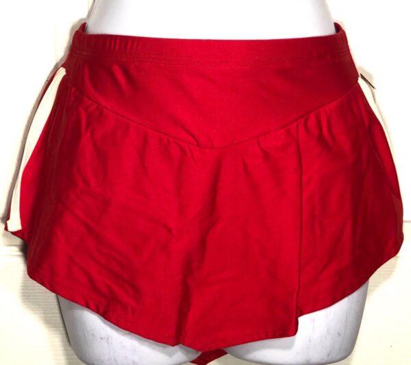 GK ELITE ICE SKATE ADULT SMALL RED MICROFIBER PULL-ON SKIRT WHITE TRIM Sz AS NWT