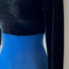 GK ICE SKATE LADIES SMALL LgSLV BLACK VELVT NAVY COTTON/SPANDEX DANCE UNITARD AS - Image 3