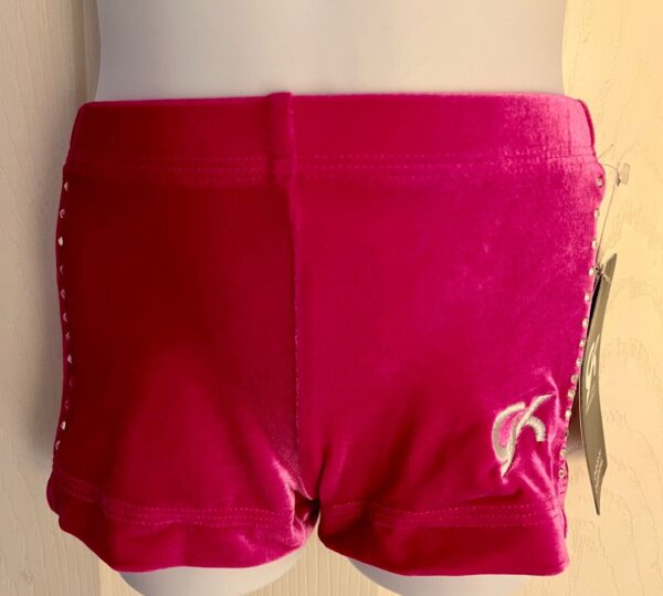 CHEER GK ELITE CHILD MEDIUM MICRO MINI JEWELED WORKOUT SHORTS PINK VELVET SZ M - Image 6