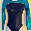 GK LgSLV LADIES SMALL NAVY TURQUOISE MYSTIQUE GYMNASTICS DANCE LEOTARD Sz AS NWT