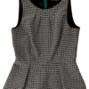 White House Black Market Size 2 Slvls Peplum Black White Top - Image 8