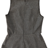 White House Black Market Size 2 Slvls Peplum Black White Top - Image 9