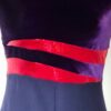 GK ICE SKATE ADULT SMALL SSLV PLUM VELVT NAVY COTTON/LYCR FOIL DANCE UNITARD AS - Image 2