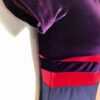 GK ICE SKATE ADULT SMALL SSLV PLUM VELVT NAVY COTTON/LYCR FOIL DANCE UNITARD AS - Image 3