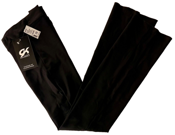 GK ELITE DANCE JAZZ CHILD SMALL BLACK TACTEL/SPANDEX V-WAIST PANTS SZ S NWT!